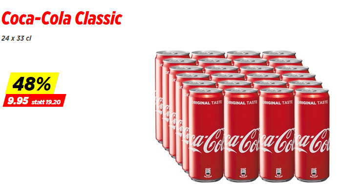Canettes de Coca-Cola Classic - 33 cl