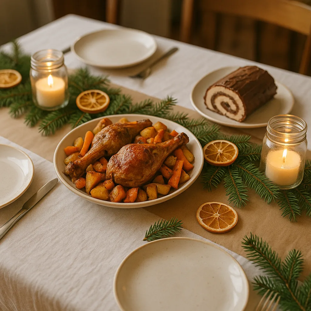 Repas de Noël économique et chic à la maison