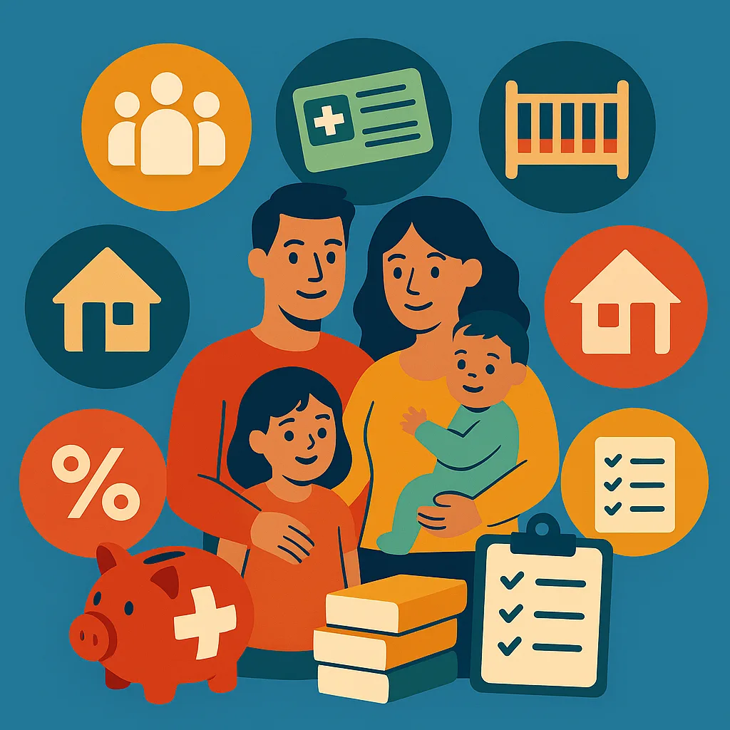 Aides financières en Suisse pour familles, visuel clair